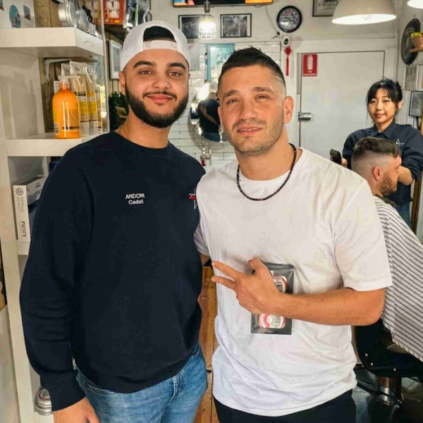 Danny Philippou from RackaRacka visiting Barber on Hutt Street Adelaide for a haircut.